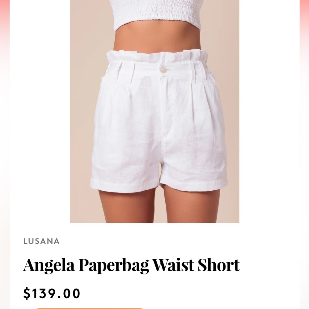 LUSANA Angela white  linen shorts